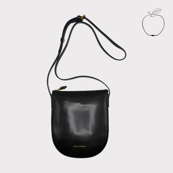 Eva - Apple Leather Strap Bag Black