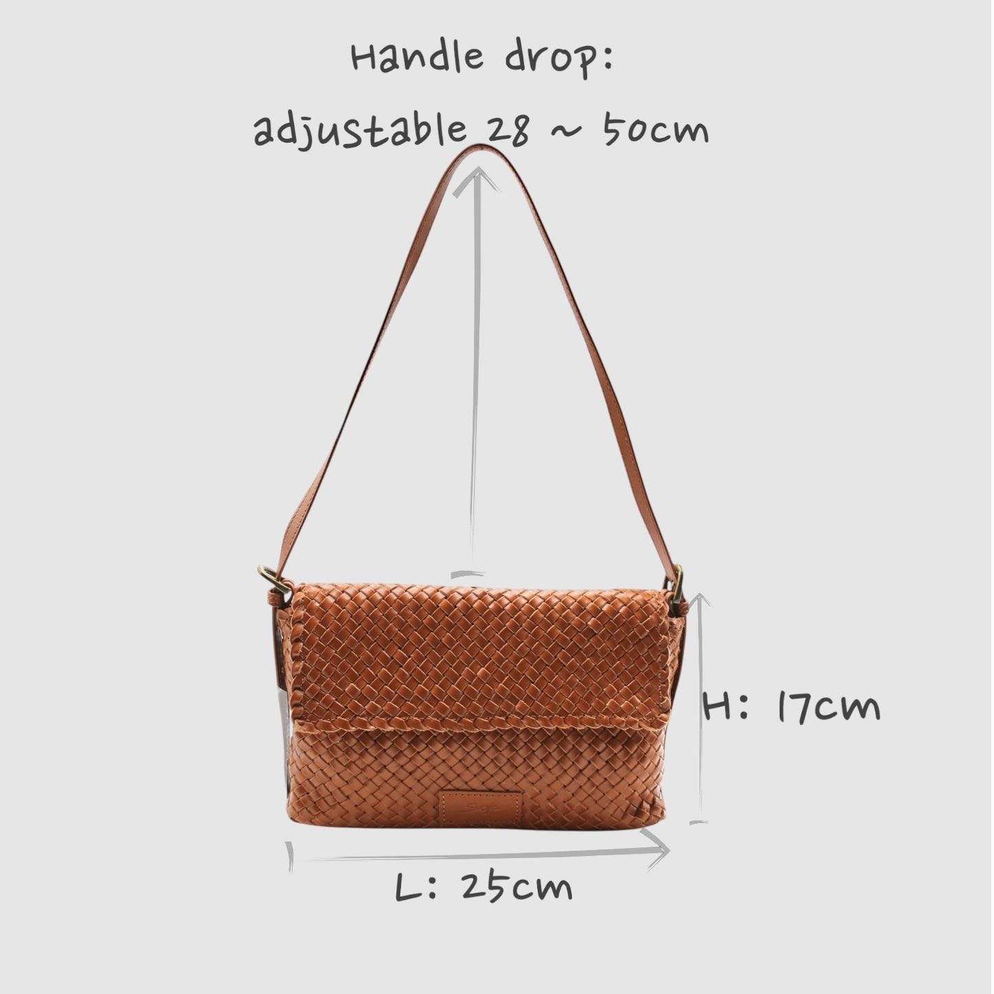 <tc>Ema - Sac enveloppe en cuir tressé fait main Caramel</tc>