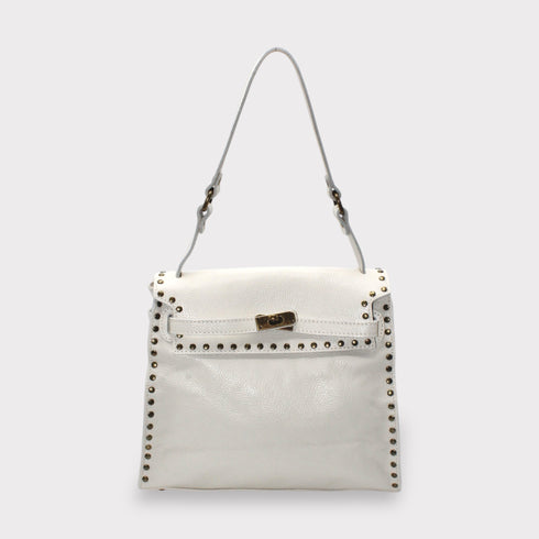 <tc>Juli - Bolso hecho a mano de piel de becerro con tachuelas y cierre metálico</tc>