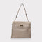 <tc>Juli - borsa in pelle di vitello fatta a mano con chiusura metallica beige</tc>