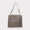 Juli - Handmade Calf Leather Studs Bag With Metallic Closure Grey