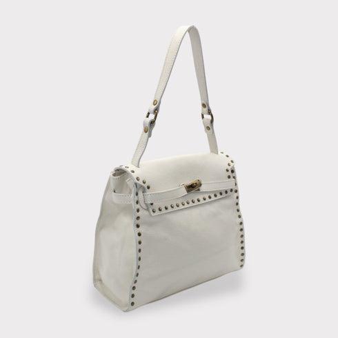 <tc>Juli - Bolso hecho a mano de piel de becerro con tachuelas y cierre metálico</tc>