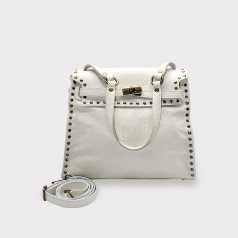 <tc>Juli - Bolso hecho a mano de piel de becerro con tachuelas y cierre metálico</tc>