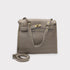 Juli - Handmade Calf Leather Studs Bag With Metallic Closure Grey