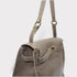 Juli - Handmade Calf Leather Studs Bag With Metallic Closure Grey