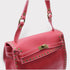 <tc>Juli - Bolso hecho a mano de piel de becerro con tachuelas y cierre metálico rojo rosa</tc>