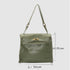 Juli - Handmade Calf Leather Studs Bag With Metallic Closure Avocado