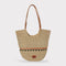 <tc>Zola- Sac fourre-tout en raphia naturel fait main Vert pastel et Ambre</tc>