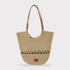 <tc>Zola- Sac fourre-tout en raphia naturel fait main Vert pastel et Ambre</tc>