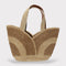 Yasmin - Handmade Natural Raffia Tulip Tote Bag Khaki Color