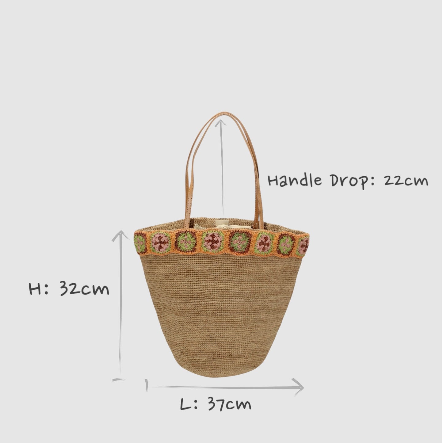 Flora - Handmade Raffia Weaving Crochet Amber Flower Bag