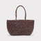 Suri - Herringbone Handwoven Tote Shoulder Bag Coffee