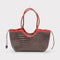 Carmel -Handwoven Bicolor Tote Bag Retro Red & Coffee