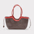Carmel -Handwoven Bicolor Tote Bag Retro Red & Coffee