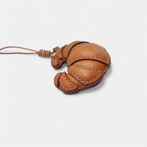 Croissant - Handmade Grain Leather Bag Charm
