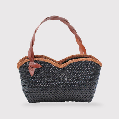 Léafa - Handwoven Artisan Shoulder Bag Brown & Black
