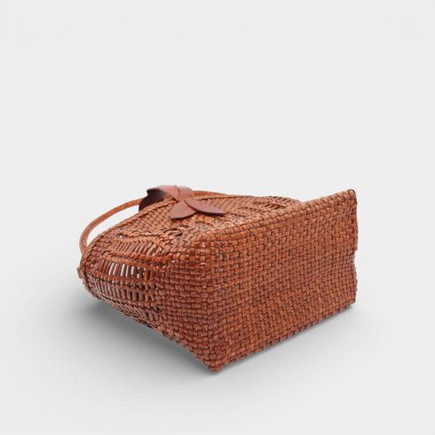 Solea - Sac à bandoulière seau tissé à la main Caramel