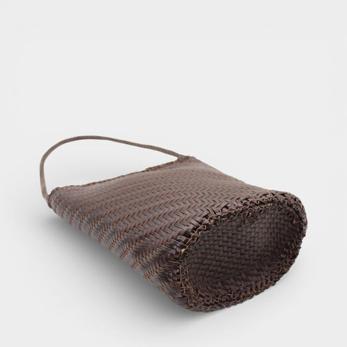 Esmée - Handmade Woven Bucket Shoulder Tote Bag Coffee