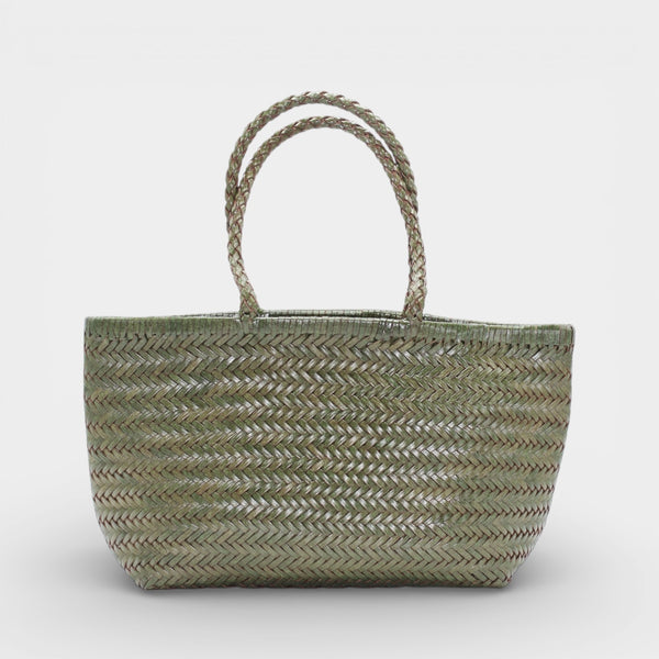 Lou - Borsa Tote in Vera Pelle Colore Verde