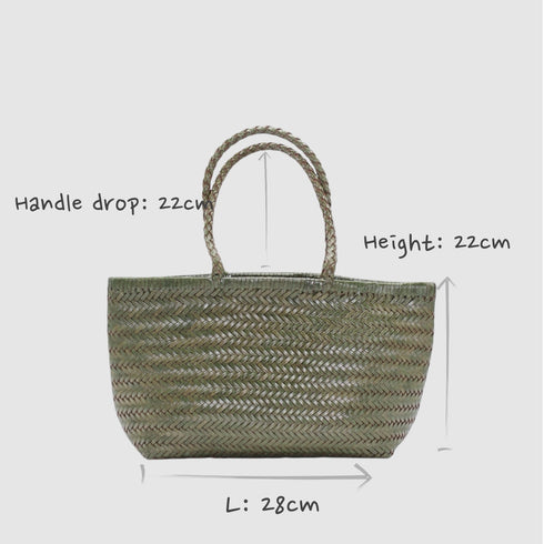 Lou - Borsa Tote in Vera Pelle Colore Verde