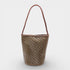 Esmée - Handmade Woven Bucket Shoulder Tote Bag Coffee & Green