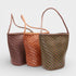 Esmée - Handmade Woven Bucket Shoulder Tote Bag Coffee & Green