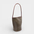 Esmée - Handmade Woven Bucket Shoulder Tote Bag Coffee & Green