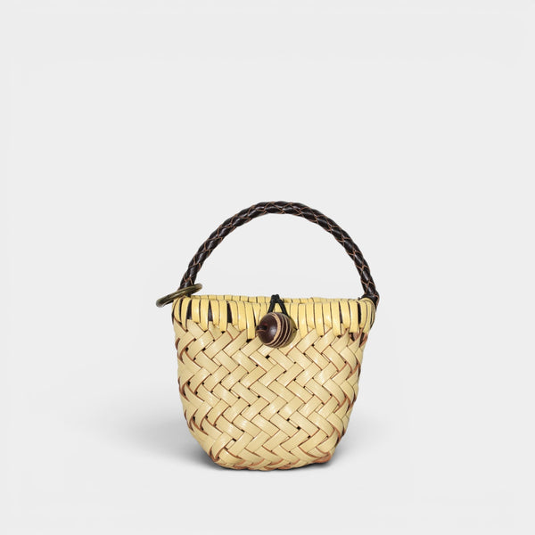 <tc>Mini Esmée - Charm da borsa intrecciato a mano Giallo pastello</tc>