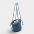 Carmel- Hand Woven Leather Shoulder Bucket Bag Blue