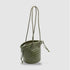 Carmel - Borsa a secchiello in pelle pieno fiore intrecciata a mano Verde
