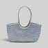 Tally - Handwoven Metallic Color Tote Bag Silver