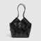Beth - Handmade Leather V-cut Woven Tote Bag Black