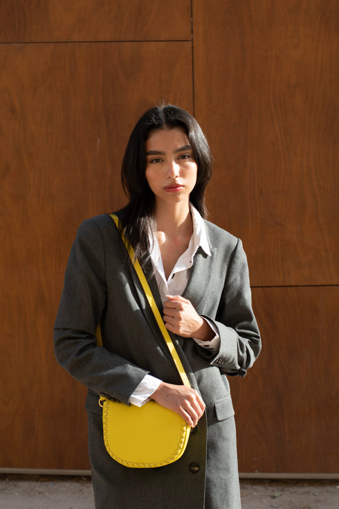 <tc>Jas - Borsa Da Sella In Pelle Fatta A Mano Giallo</tc>