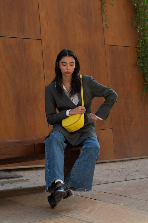 <tc>Jas - Borsa Da Sella In Pelle Fatta A Mano Giallo</tc>