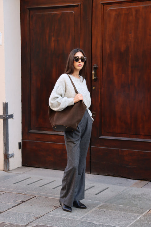 Elsa - Borsa tote da barca in pelle scamosciata