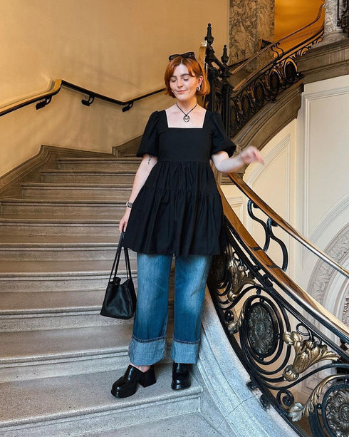 <tc>Cube - Borsa Midi Cacti in Pelle Vegana Nera</tc>