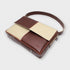 <tc>Busta - Borsa in pelle vegana di mais a scacchi marrone e beige</tc>
