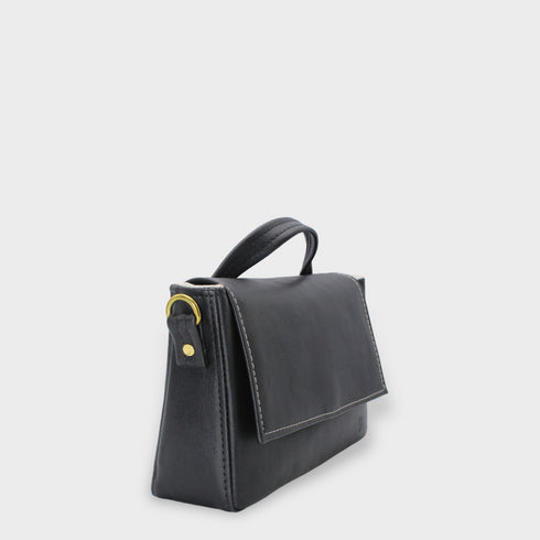 Busta - Arancio in pelle vegana Baguette Nero