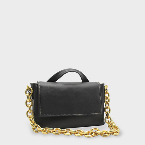 Busta - Arancio in pelle vegana Baguette Nero