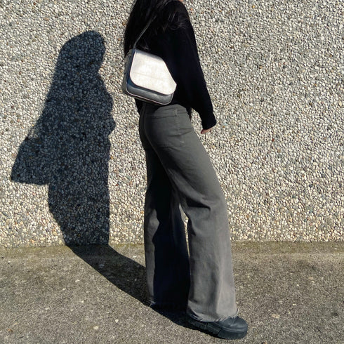 Busta - Borsa Midi in pelle vegana argento metallizzato