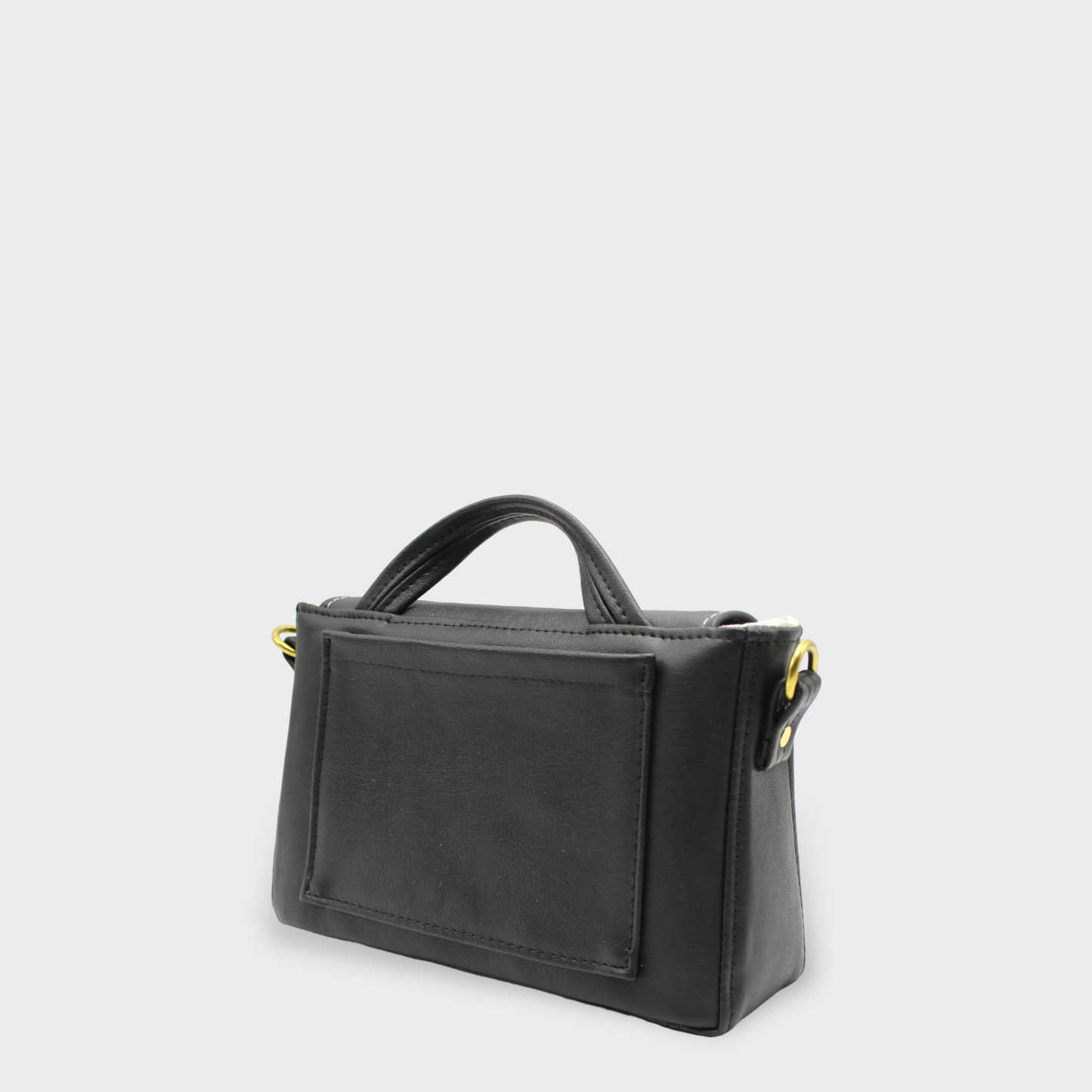 Enveloppe - Cuir végétalien orange Baguette noire