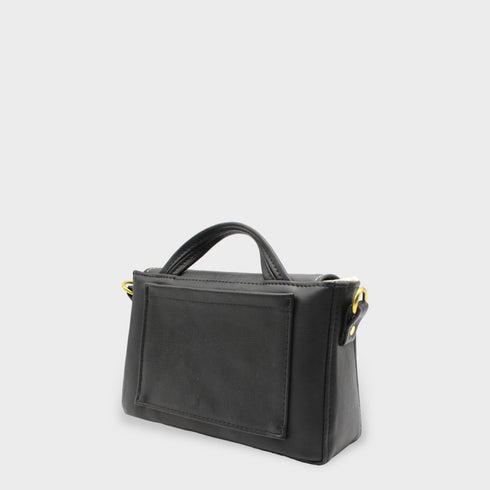 Busta - Arancio in pelle vegana Baguette Nero