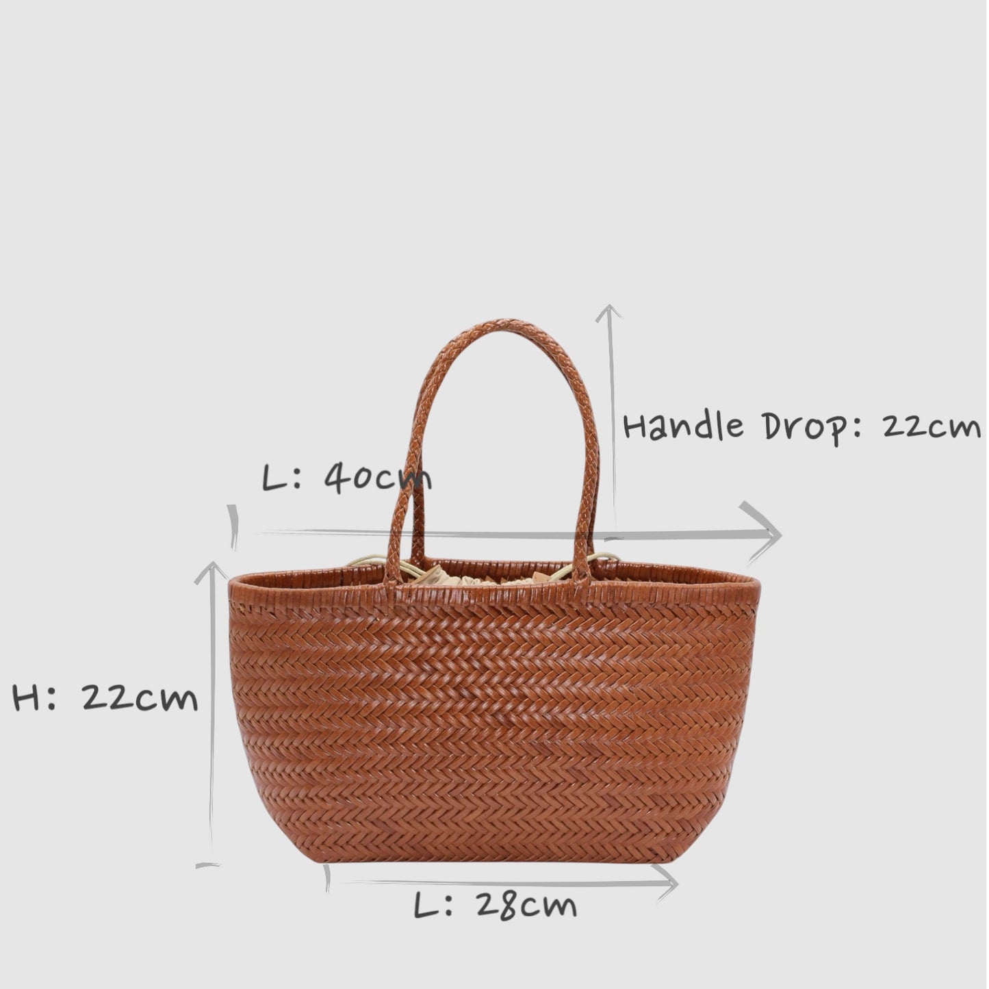 Lou - Genuine Leather Tote Bag Caramel Colour