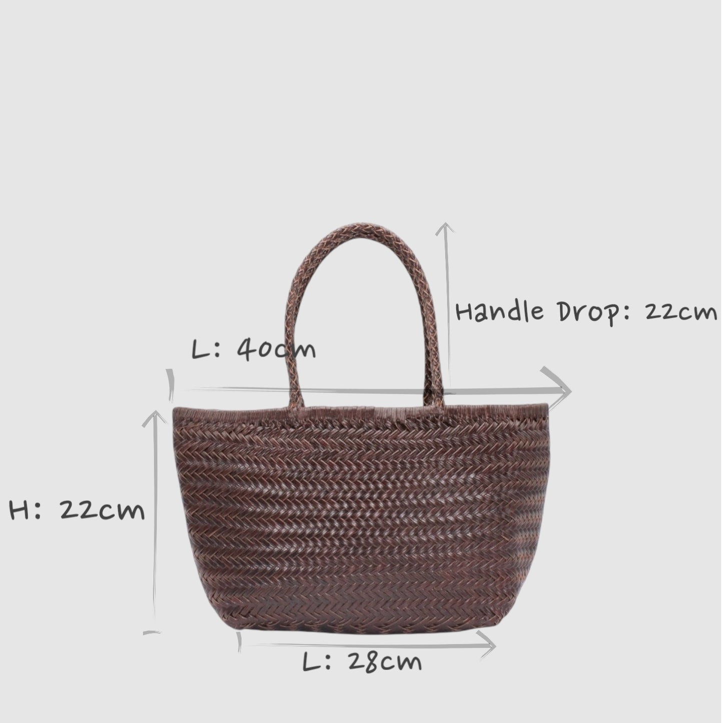 Lou - Genuine Leather Tote Bag Coffee Colour