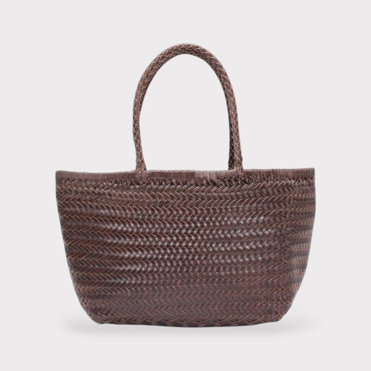 Lou - Genuine Leather Tote Bag Coffee Colour