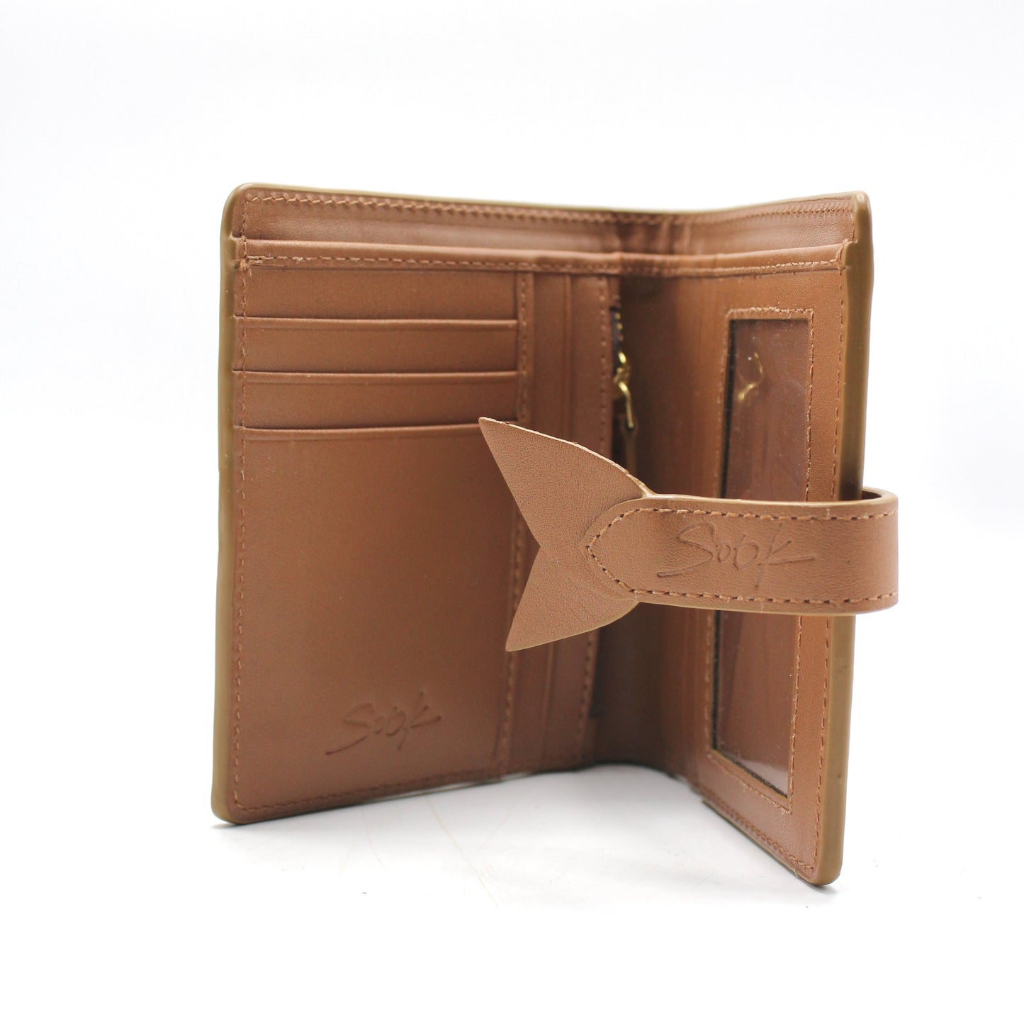 Lumi - Handwoven Leather Short Wallet Brown & Taupe