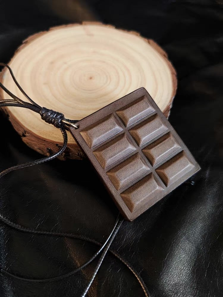 Chocolate - Handmade Grain Leather Bag Charm