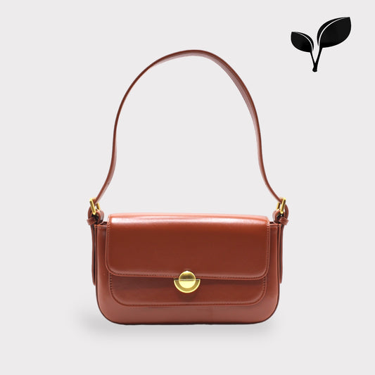 ISLA- 빈티지 골드 버클 포 케트 봉투 가방 갈색