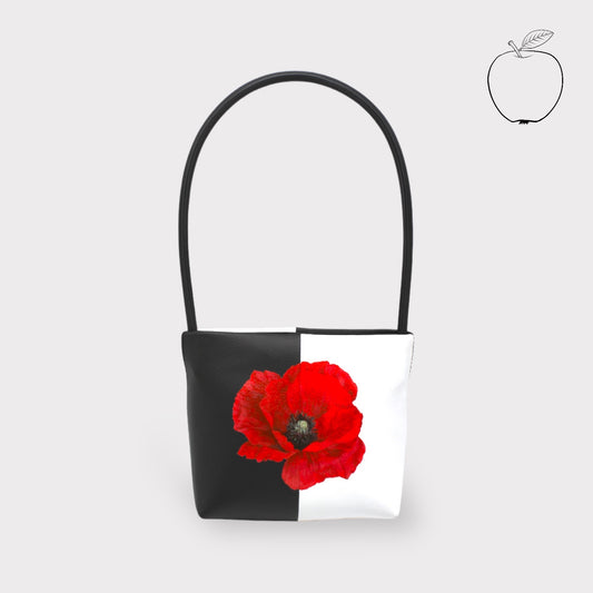 Aria - Sac de coquelicot peint à la main en cuir à la main à la main durable