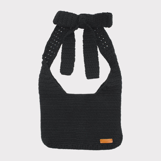 Sac fourre-tout au crochet fait à la main avec nœud papillon